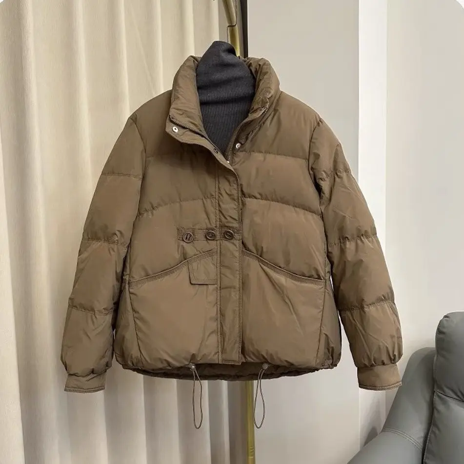 

2025 Winter New Duck Down Jacket Short Casual Loose Coat Stand-up Collar Light and Fashionable Versatile