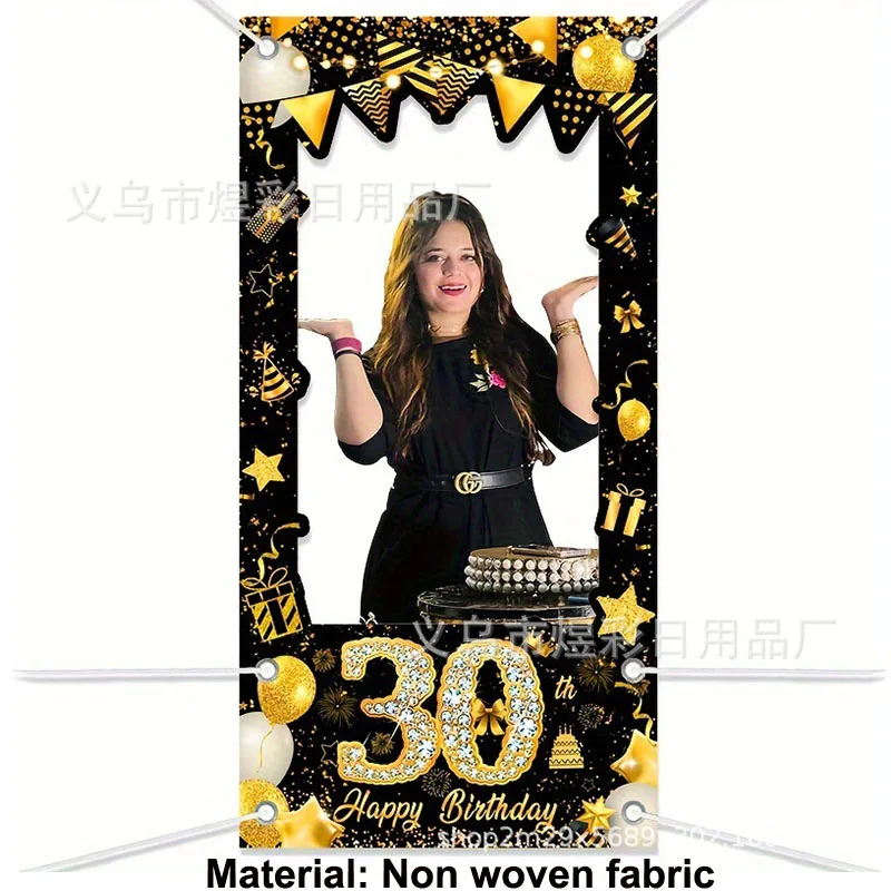 30. Geburtstag Dekorationen Schwarz-Gold Tischgeschirr Pappteller Servietten 30. Geburtstagsparty Zubehör für Männer Frauen 30. Party Feier – Detail 2