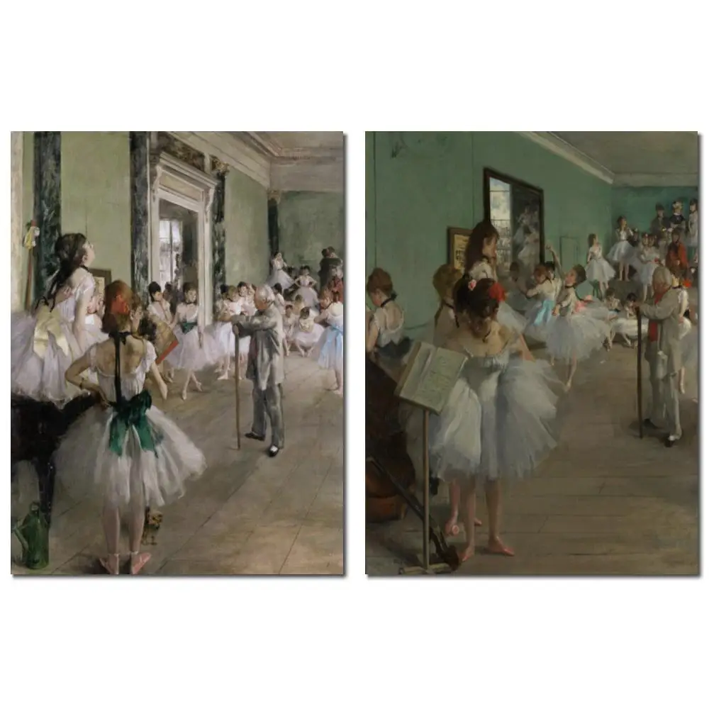 Beautiful Dancers Canvas Art Ballet Class Hand Painted Edgar Degas Painting Modern Artwork Hotel Room Office Wall Decor Large