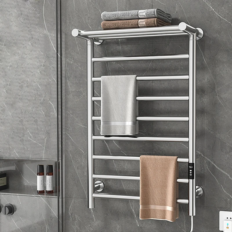 50*86*23.5cm Towel Warmer 304 Stainless Steel 30-70°C adjustment 1-9H timing Smart Heated Electric Towel Rack 110V/220V