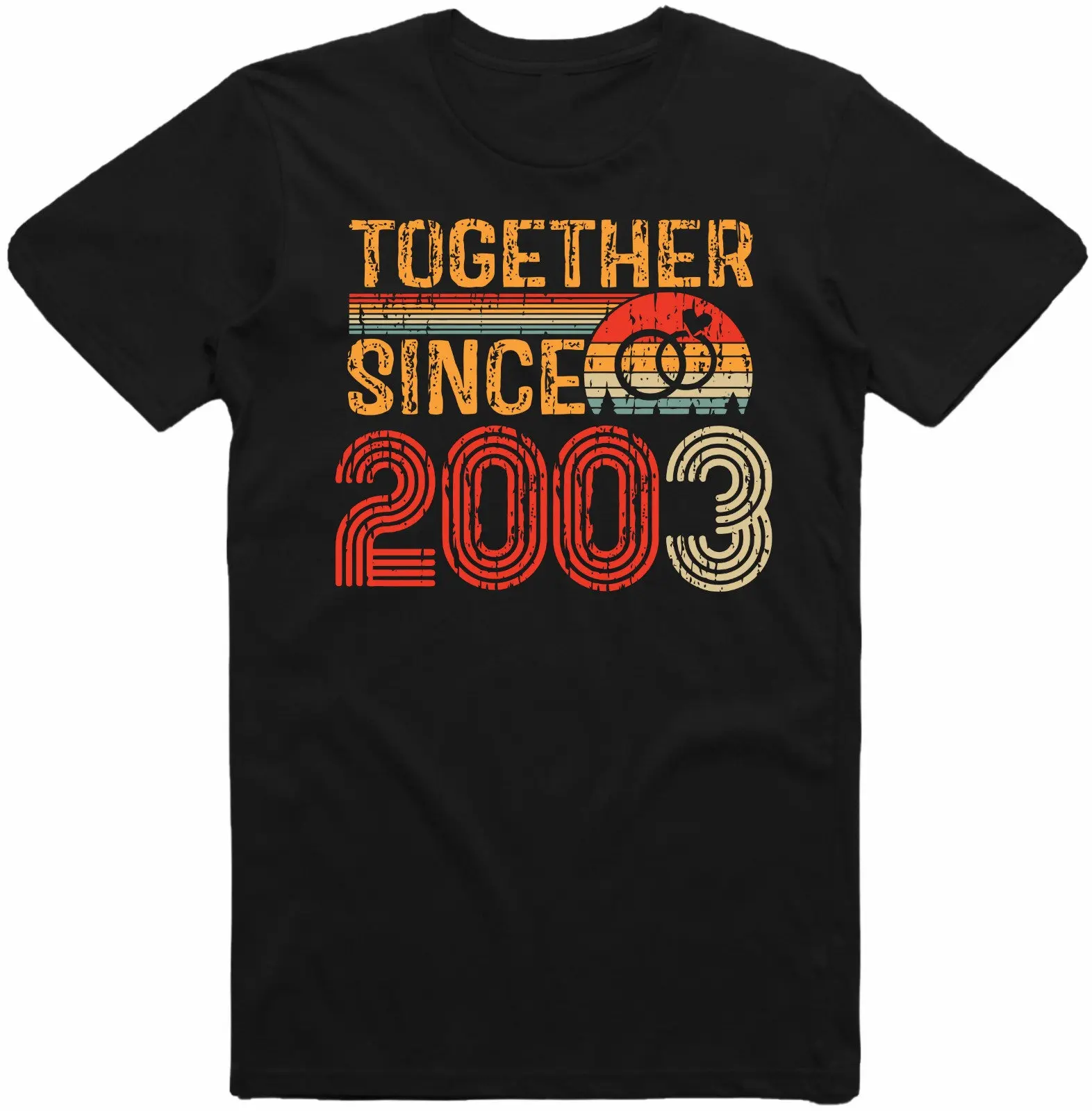 Customise Any Year Together Since 2003 Vintage Couple 20th Wedding Anniversary Husband Wife Boyfriend Girlfriend T-Shirt Tee