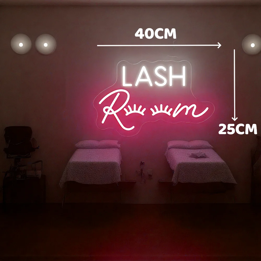 Lash Room Neon Sign Eyelashe Light Pink Glow LED Sign USB Powered Neon Light voor meisjes Make-up Beauty Room Decor Home Wall Decor