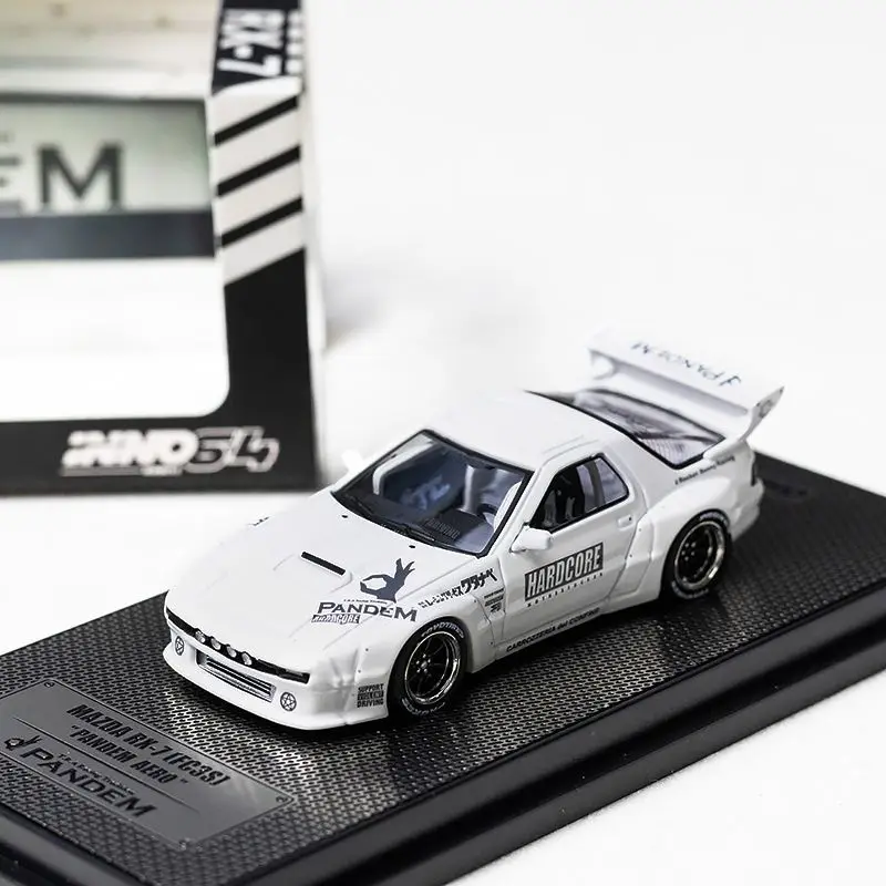 Diecast inno escala 1:64 mazda rx7 fc3s foguete coelho pandem liga modelo de carro brinquedo colecionável presente lembrança exibição ornamento