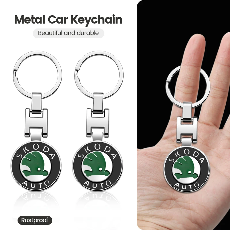 

3D Metal Car Emblem Key Chain Ring Auto Keyring For Skoda octavia fabia rapid yeti superb octavia a5 a7 Keychain Accessories