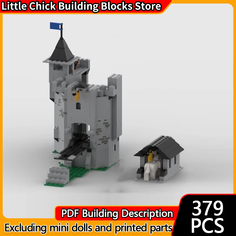 

Medieval Castle Model MOC Building Bricks Castle Tower And Stable Modular Technology Children Holiday Gifts Assemble Toys Suit