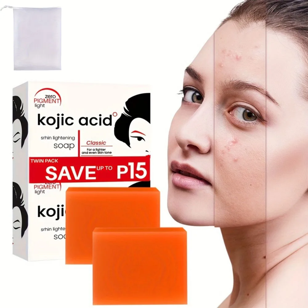 Savon à l'acide kojique fait à la main, naturel, doux, Non irritant, éclaircissant, exfoliant pour la peau, nettoyage du corps et du visage, élimination des points noirs