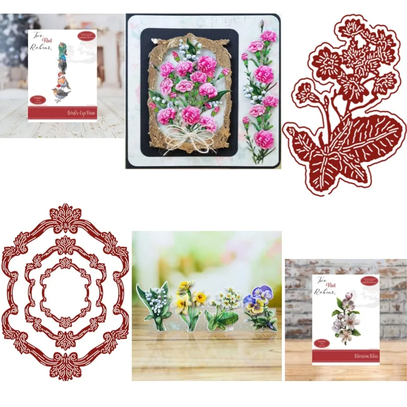 Blossom Bliss Bird’s-Eye View Metal Cutting Dies Slimline Essentials Scrap Booking Card Stencil Cut Die for DIY Handmade Card