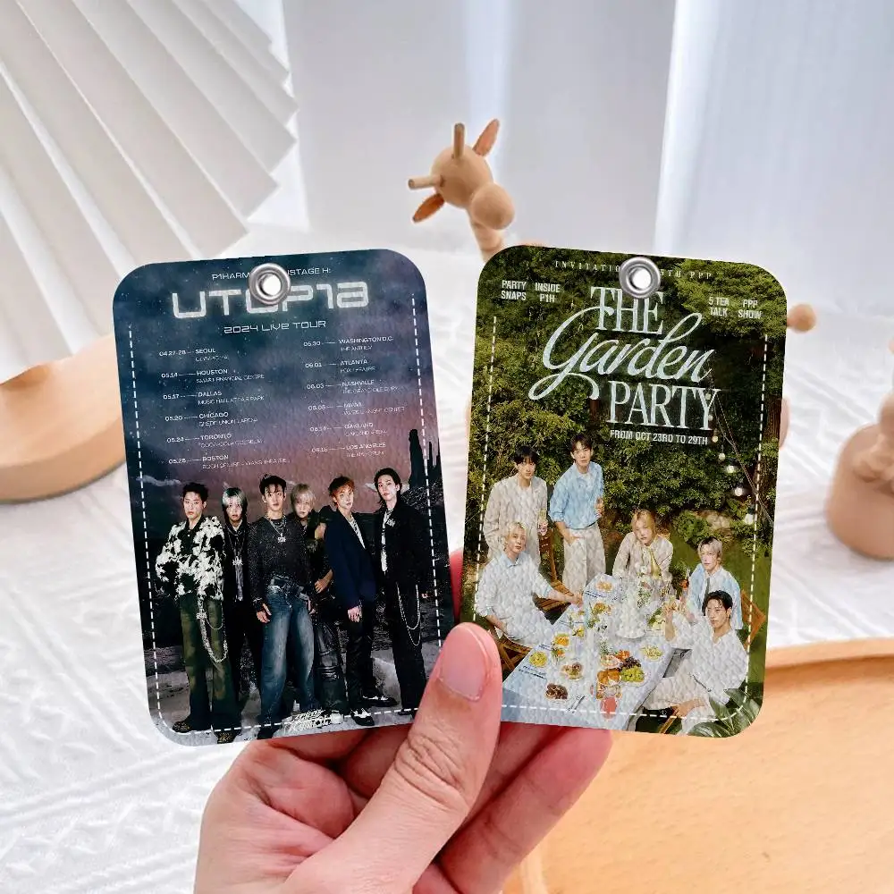 Male singing group P-P1HarmonyS KPOP Rectangle Keychain Card Holder, Badge Credit Card Holder, Student ID Card Holder