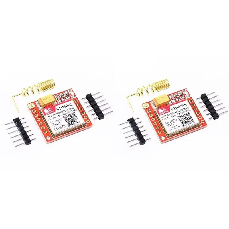 

【SURPISE】2X SIM800L GPRS GSM-модуль, четырехдиапазонный, с последовательным портом TTL, интерфейсом IPX, антенной на печатной плате, слотом для Micro-SIM-карты, для Arduino