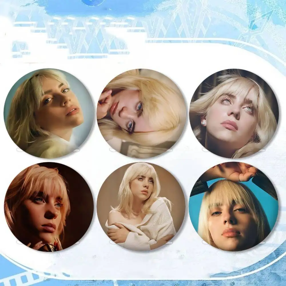 شارات المغني بيلي إيليش دبابيس كرتونية دبابيس مصنوعة يدويًا لحقيبة الظهر وإكسسوارات المجوهرات شارة الهدايا