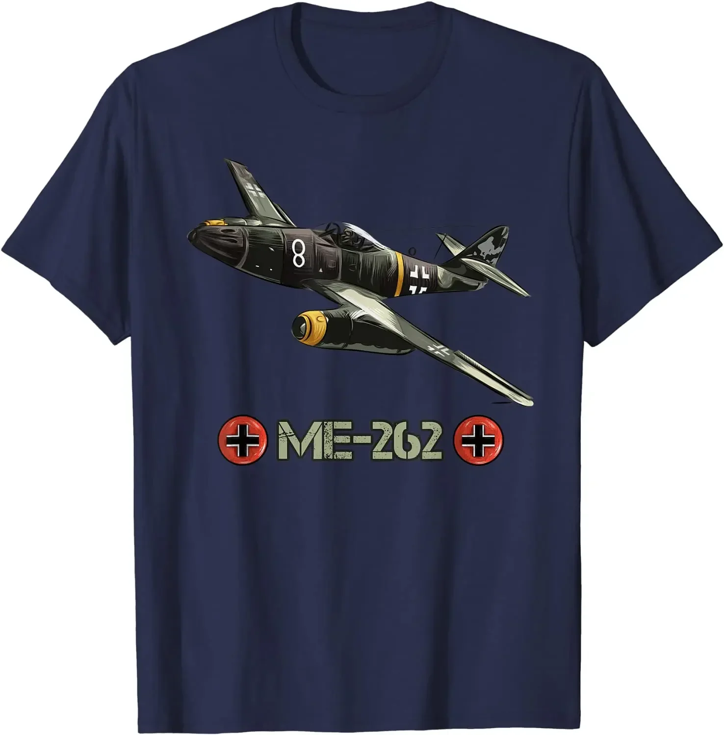 Short Sleeve Casual 100% Cotton O-Neck Mens T-shirt Size S-5XL WWII Luftwaffe Messerschmitt Me 262 Fighter-bomber T- harajuku