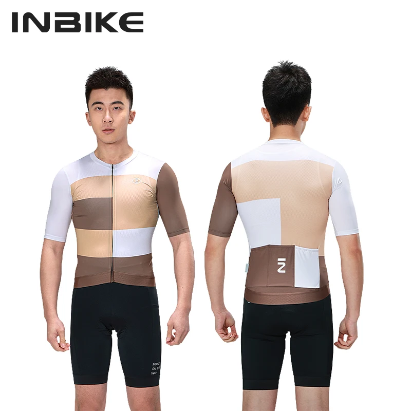 

INBIKE Summer Men's Cycling Clothes Road Mountain Bike Breathable Cycling Clothes Full Zipper With Pockets Cycling Cycling Short