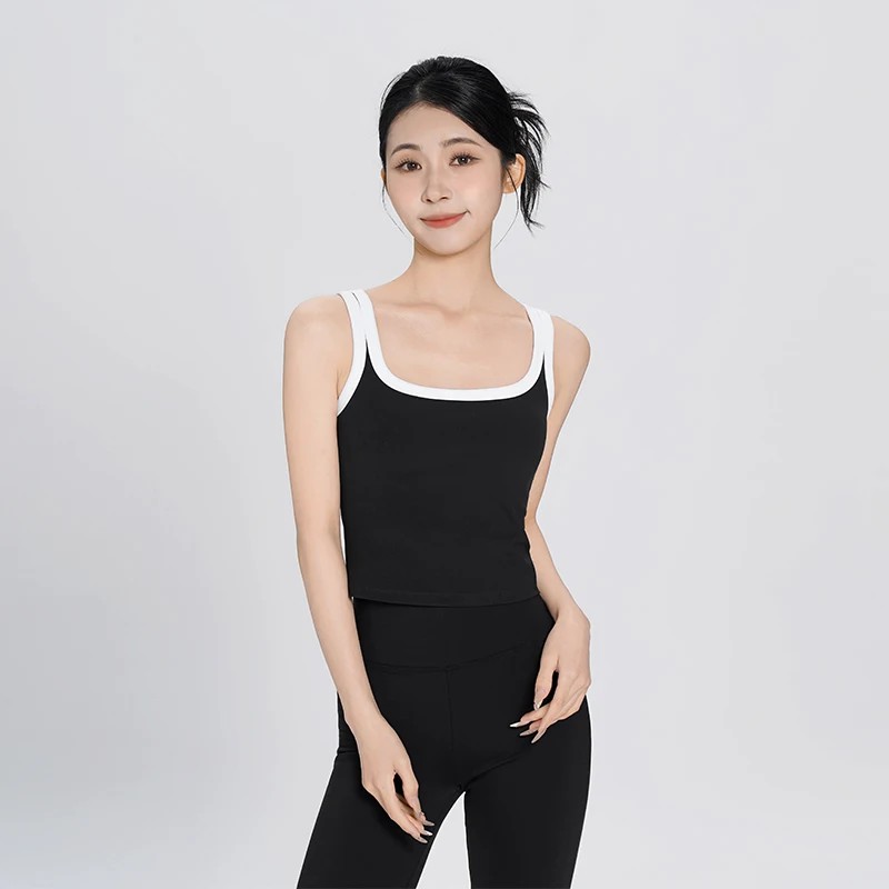 여성 댄스 탑 성인 발레 트레이닝 탑 스포츠 조끼 댄스 기본 댄스 홀터 탑 캐미솔 탑