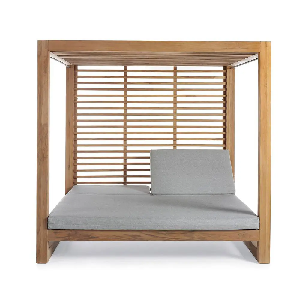 & Modern Light Luxury Outdoor Solid Wood Frame Sun Loungers Hotel Tent Bed Swimming Pool Loungers