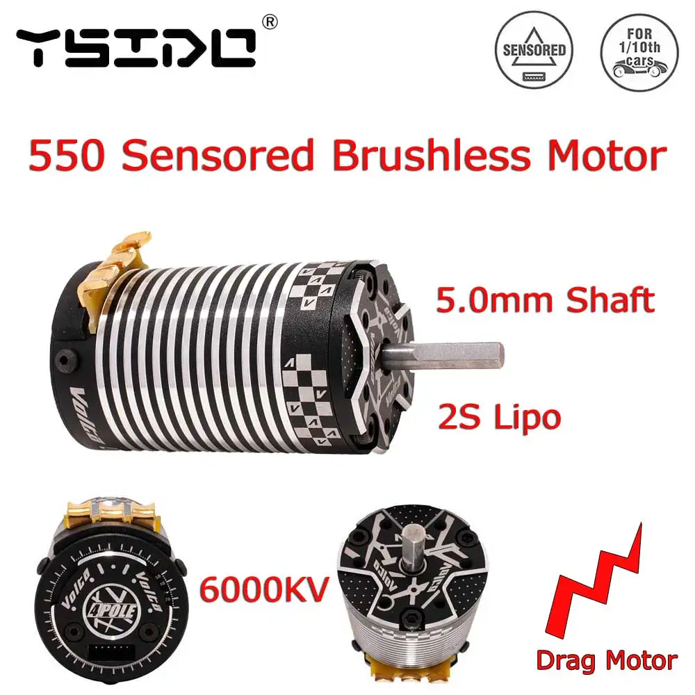 rc-car-motor-550-6000kv-sensored-brushless-motor-2s-lipo 50mm-shaft-for-1-10-rc-car-truggy-mt-drag-rc-model-replacement-parts