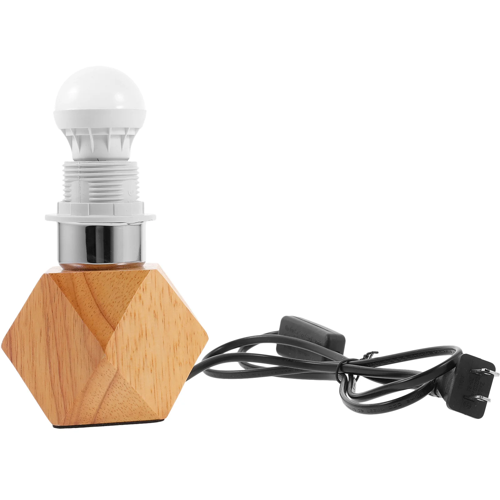 1 قطعة حامل ضوء خشبي متين E27 قاعدة لمبة تصميم فريد من نوعه لمبة مكتب لغرفة النوم وغرفة الطعام حامل ضوء خشبي #1