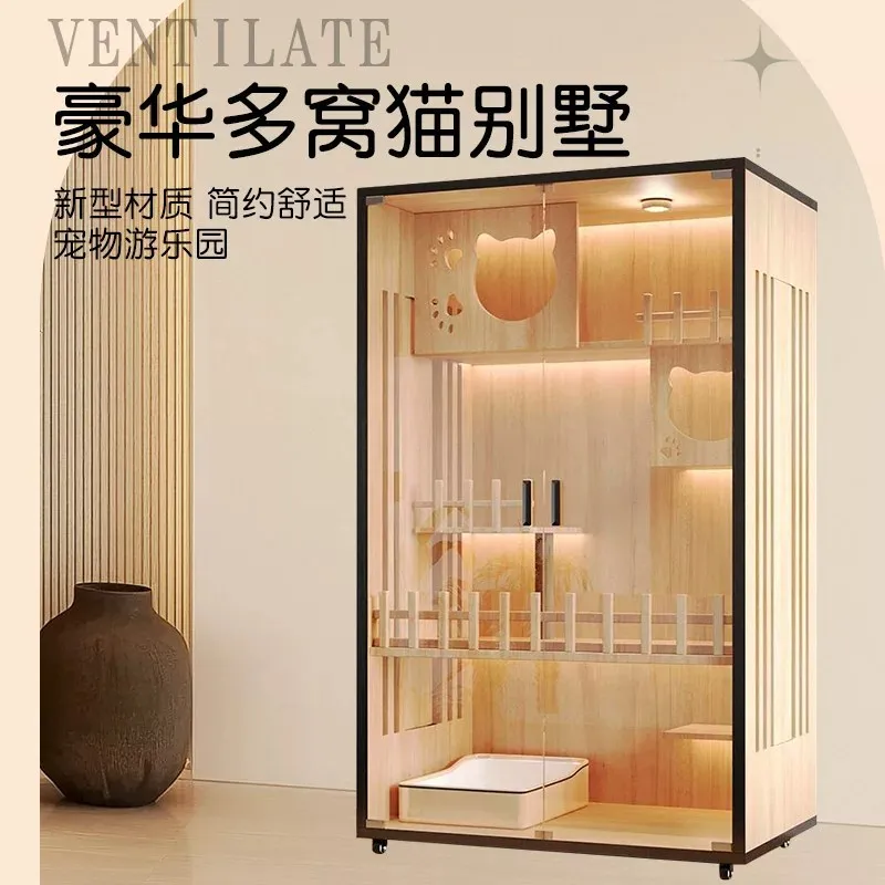 Cat Villa Cat House Home Luxury Indoor Home Indoor Large Free Space Climbing Frame Integrated Cat Nest
