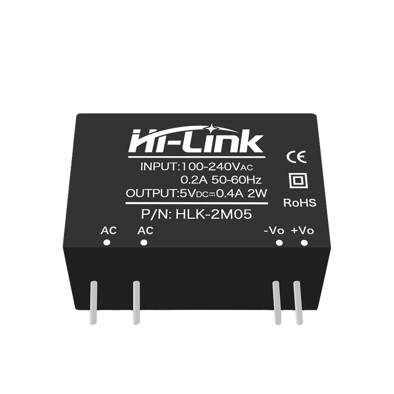 Hilink Original HLK-2M05 Модуль питания для умного дома с одним выходом, 2 Вт, 5 В, 400 мА переменного и постоянного тока