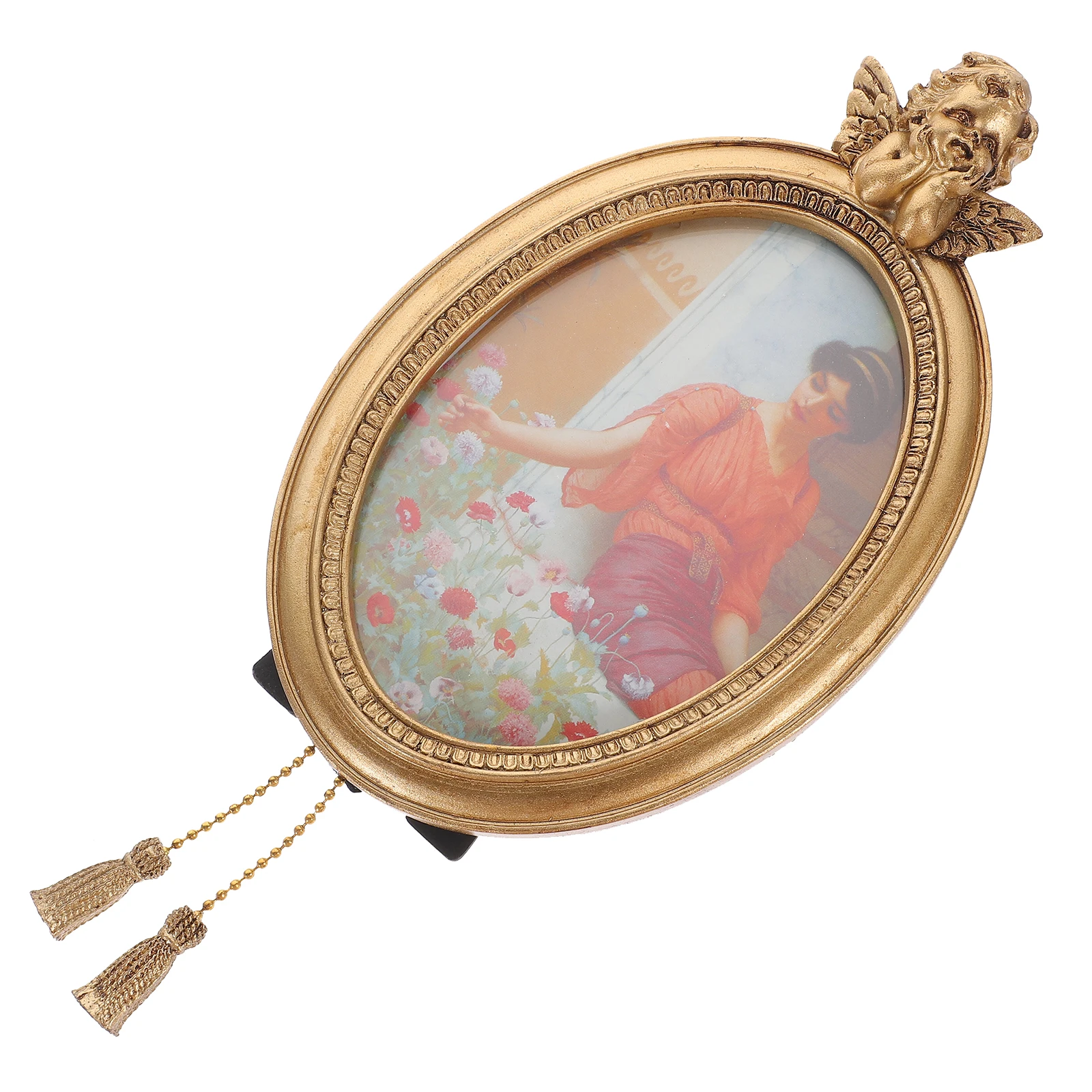 

Retro Photo Decorative Resin Wall Hanging Picture Holder Home Bedroom European Oval Picture Frame Style Family Gift