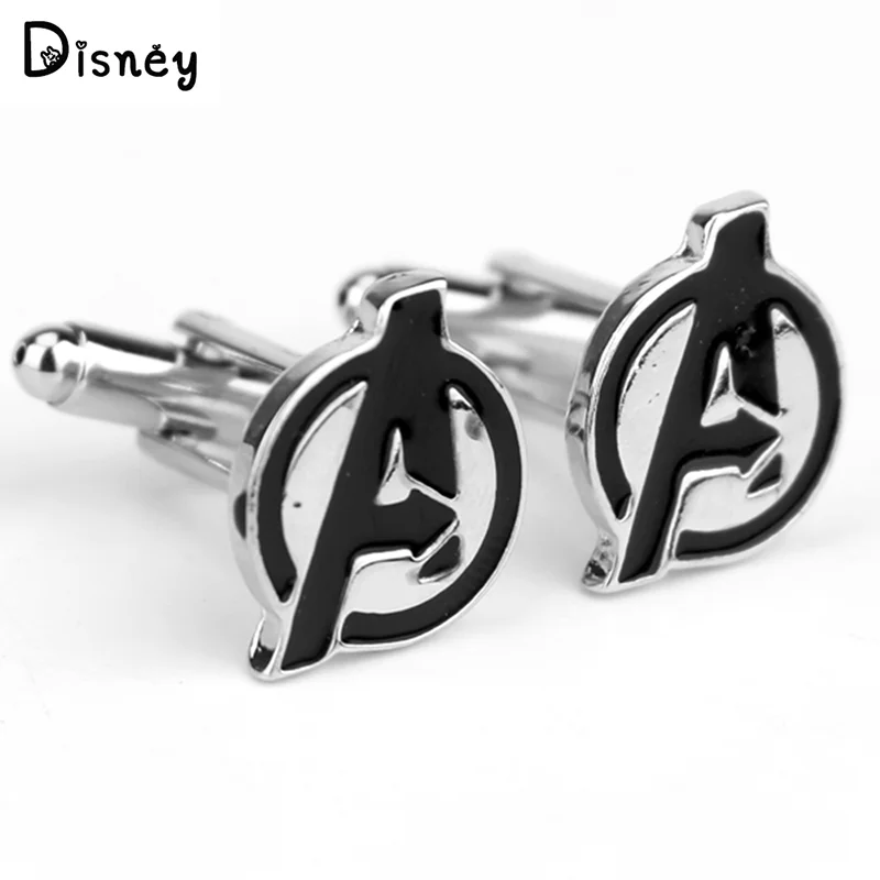 Marvel New Jewelry The Avengers Logo Enamel Cufflinf Men French Shirt Cuffs Fashion Cufflinks for Fans Quality Accessory Gifts