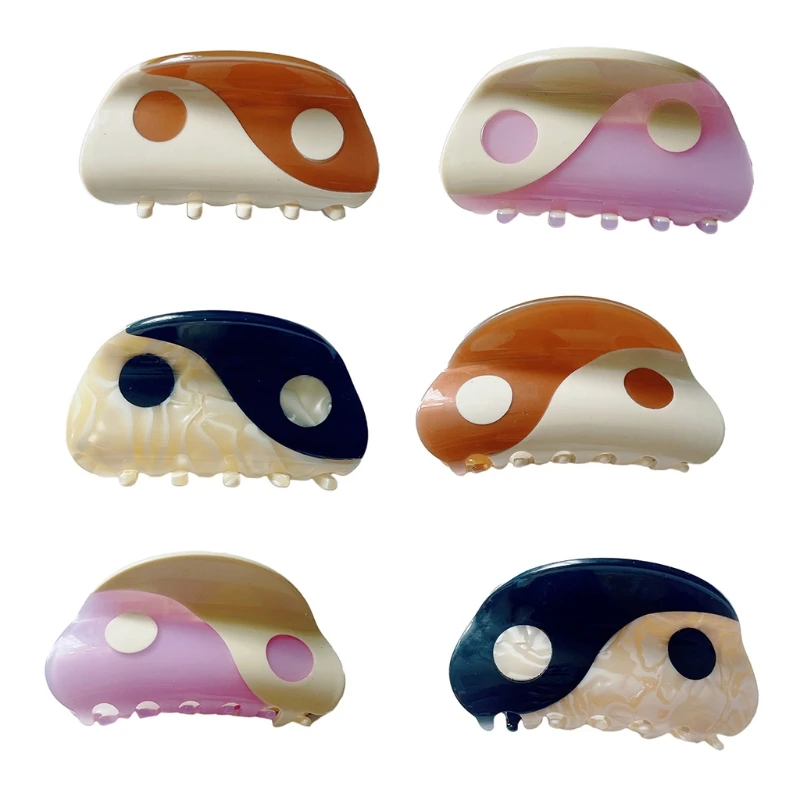 Modische Haarklammer mit Yin-Yang-Muster, farblich passender für dickes Haar