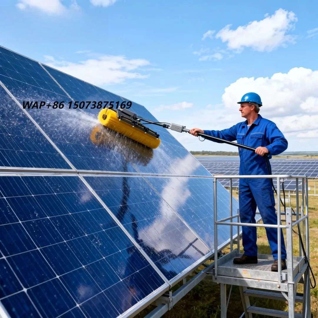 Telescopic Water Fed Pole Brush Kit Solar Panel Cleaning Brush Roller Brush 7.5m Telescopic Pole Aluminum Alloy