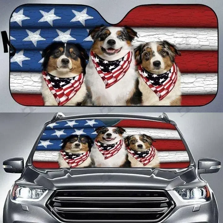 Car Sun Shade Durable Material Dog Detacher Australian Family Driving American Gift for Windshield Auto Visor