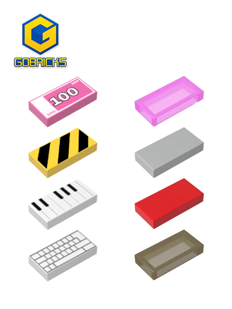 Gobricks 10 pièces 3069 blocs de Construction briques carrelage 1x2 pièces avec rainure compatible 30070 jouets de Construction créatifs éducatifs