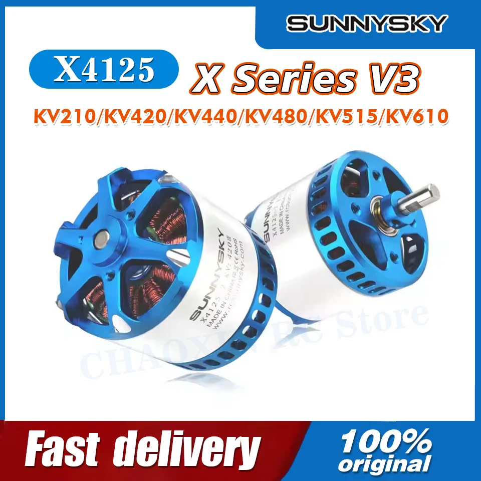 SunnySky X Series V3 X4125 KV210/KV420/KV440/KV480/KV515/KV610 Brushless Motors For 70E 3D 3A Racing Drone Fixed Wing