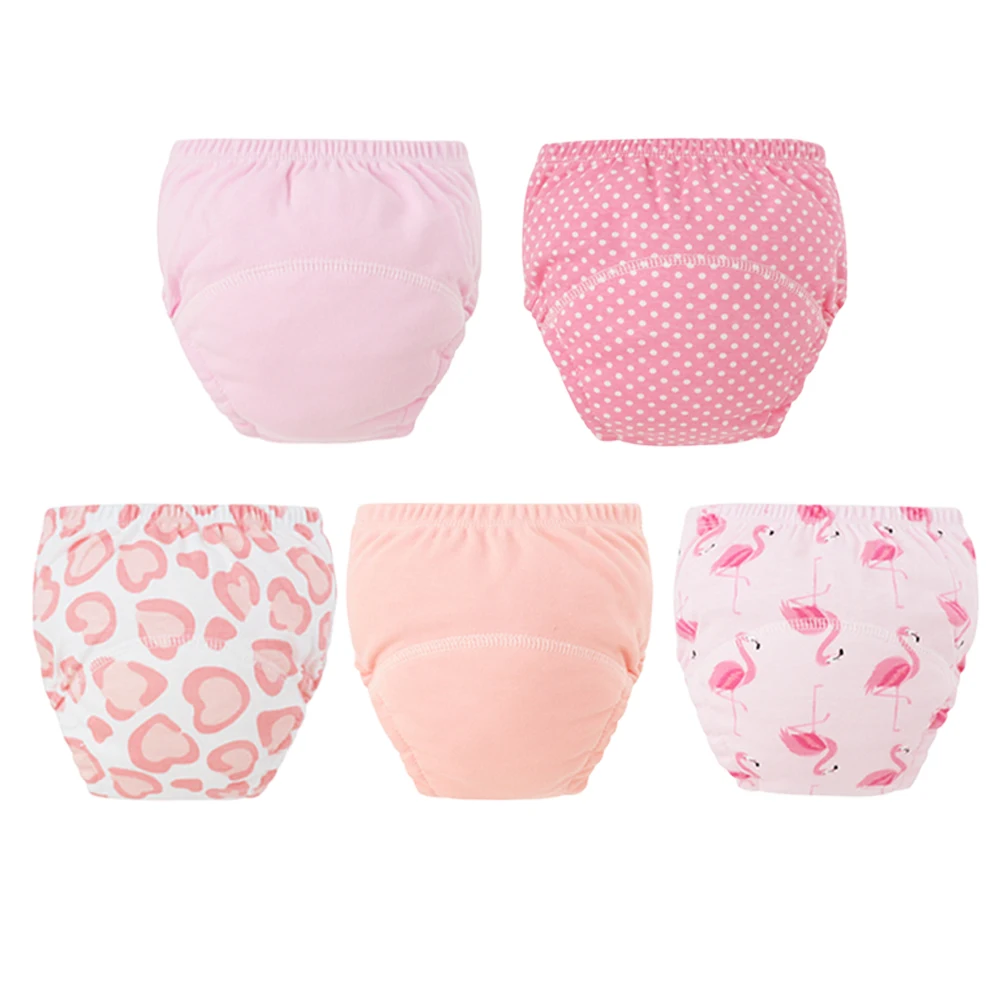 5pcs/lot Organic Cotton Toddler Potty Training Underwear Boys & Girls Leak-Proof Machine Washable Cute Design for Potty Training