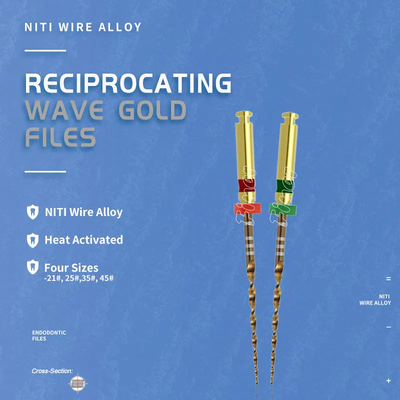 Dental Reciprocating Rotary Endo Files Wave Gold Endo One Files Endodontic Niti File for Endodontic Root Canal Preparation