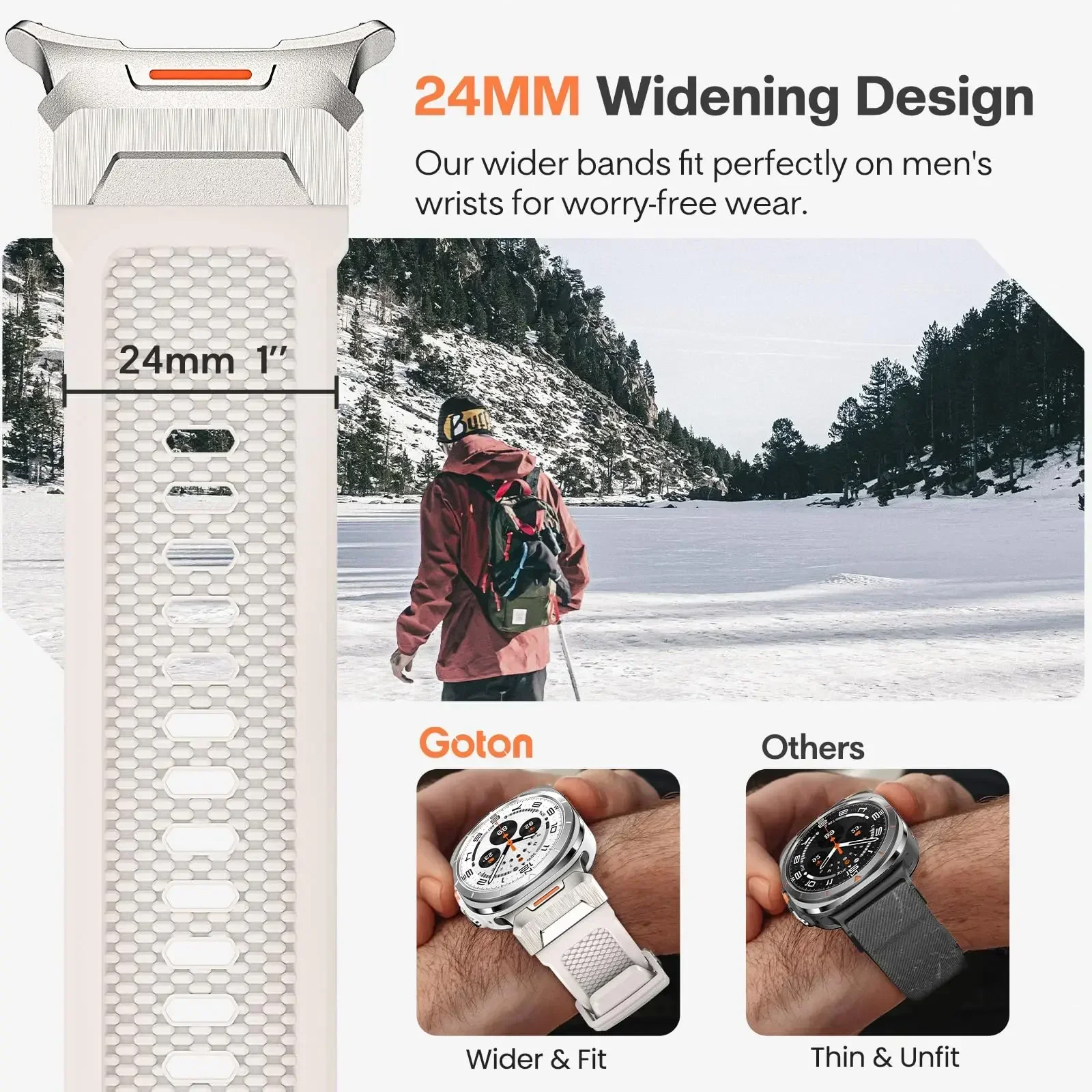 삼성 갤럭시 시계 울트라 47mm 고무 루프 스트랩에 대한 간격 없음 소프트 실리콘 밴드 갤럭시 울트라 47MM 스포츠 팔찌 Correa