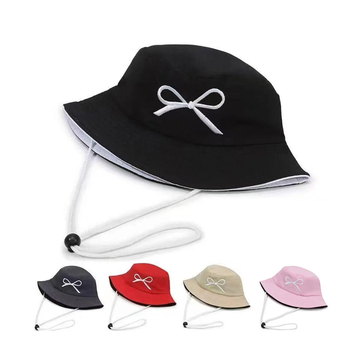 Women's Butterfly Denim Bucket Hat, Face-Covering, Face-Slimming, Versatile New Simple Sunshade and Sun Protection Hat, Cute Children's Hat