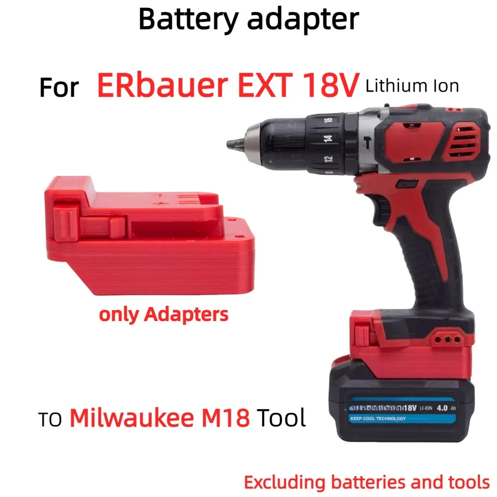 

For ERbauer EXT 18V Li-ion Adapters Compatible TO Milwaukee M18 Electricity Brushless Cordless Drill Tools(Only Adapter)