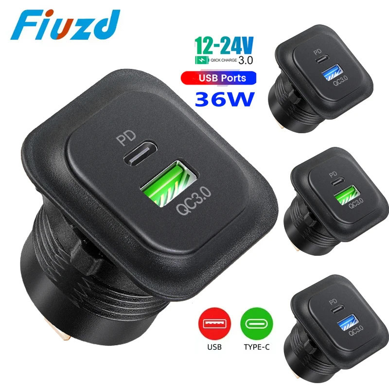 

USB Fast Car Charger Socket 12V/24V Auto Car Quckly Charge for Motorcycle SUV Bus Truck Caravan Marine