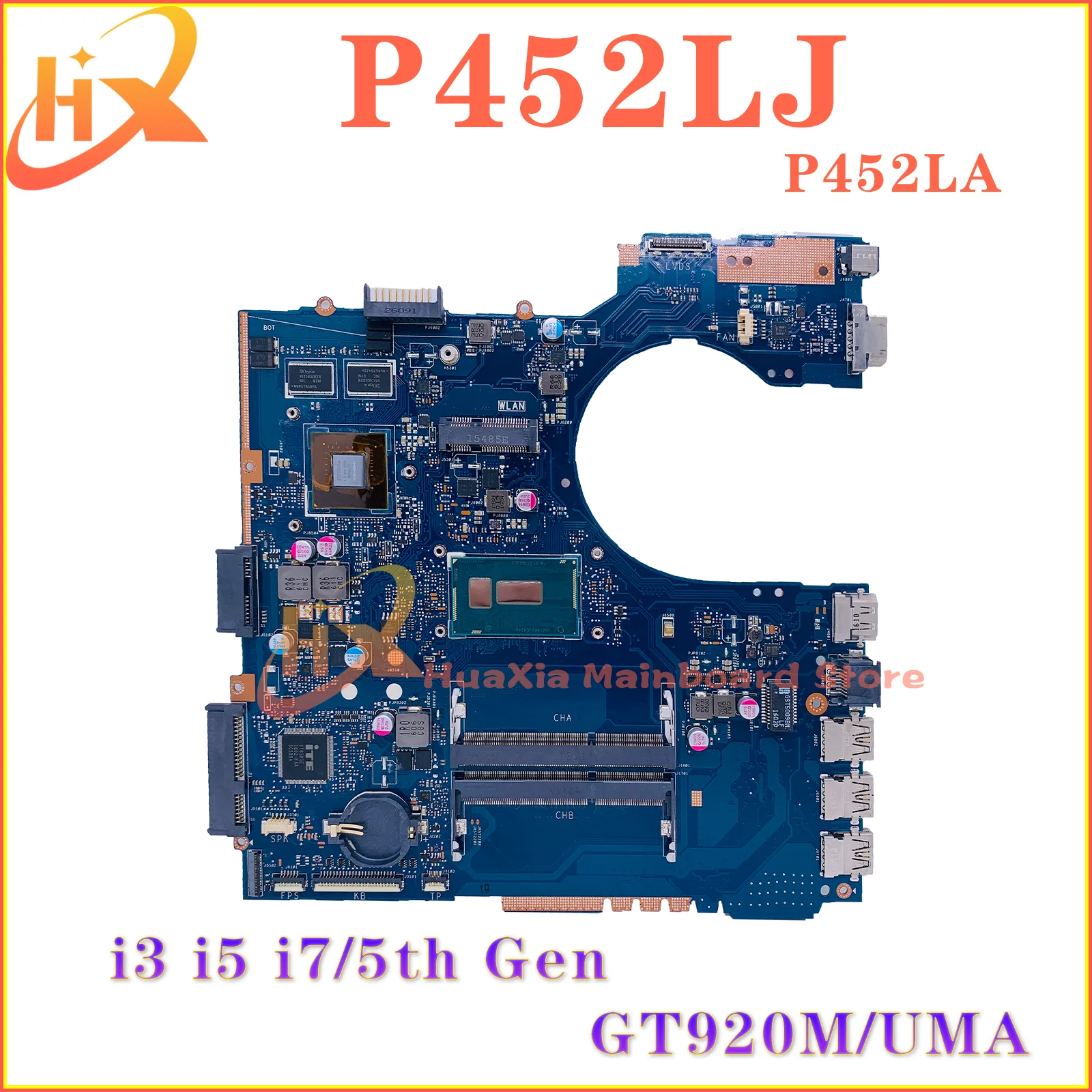 

P452LA Mainboard For ASUS P452LJ PE452 PE452LA PRO452LA PRO452LJ PX452LJ PX452LA PE452LJ P452L Laptop Motherboard I3 I5 I7 5th