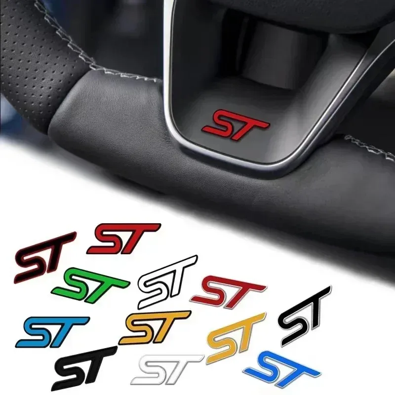

3D металлический логотип ST, эмблема на руль автомобиля, наклейка для Ford Focus 2 3 MK2 MK3 MK4 MK7 Fiesta Kuga Explorer Edge