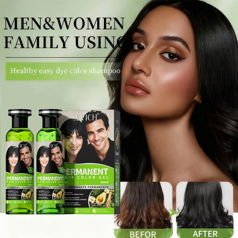 

250ml Natural Herbal Hair Dye Shampoo Hairs Dyed Cream White Hair Quick Blackening Shampoo Gray Coverage Hair Color Shampoo