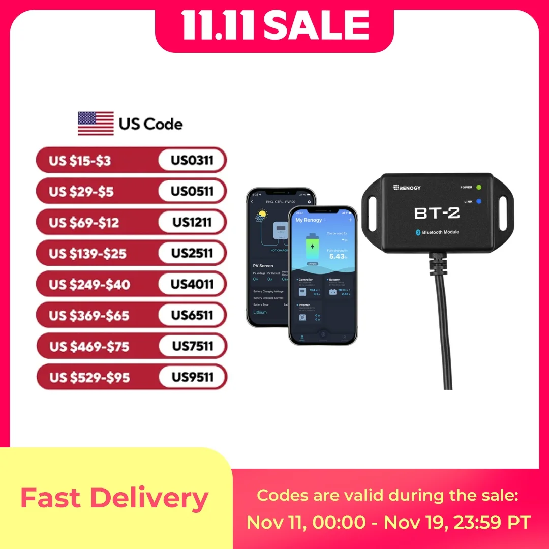 

Модуль Bluetooth Renogy, порт связи RJ45, беспроводной монитор в режиме реального времени, точное управление, совместимый солнечный датчик