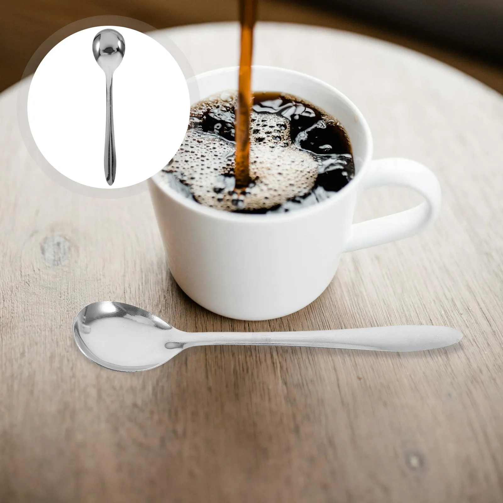 

100pcs Coffee Spoon Stainless Steel Mini Stirring Spoon For Tea Dessert Ice Cream Serving Sugar Espresso Tasting Mixing Metal