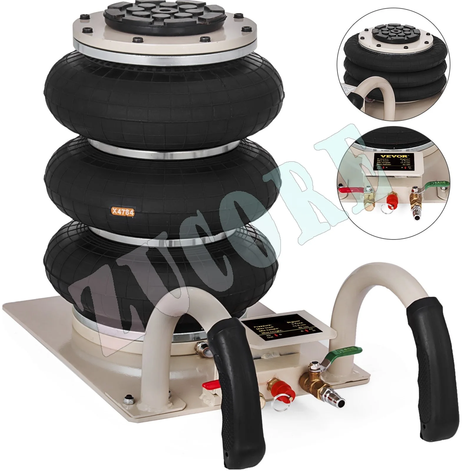 Пневматический домкрат Автомобильный воздушный домкрат 3-тонный воздушный домкрат с тройным мешком 6600 фунтов