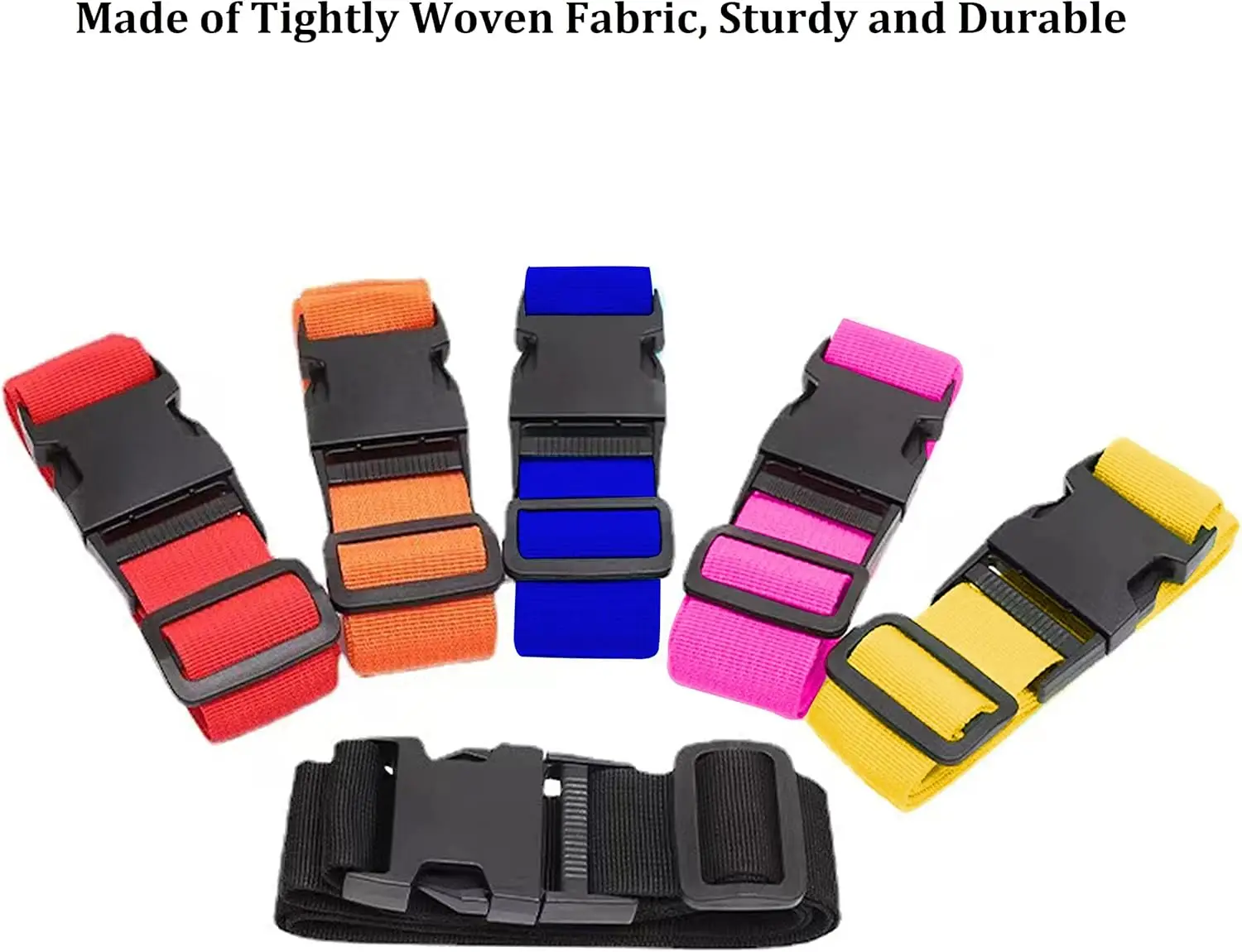 2 Pack Adjustable Luggage Straps Bright Color Suitcase Belts Travel Packing Accessories for Luggage Bag (120-200CM X 2.5CM)