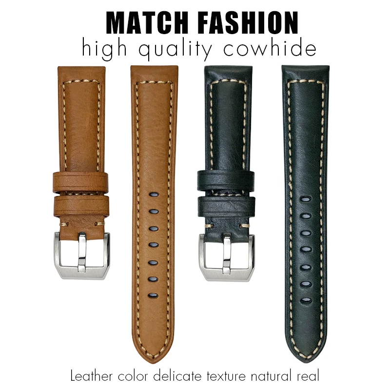 19mm 20mm 21mm 22mm Hot Selling Cowhide Watch Strap for Tudor Longines Hamilton Mido Certina Handmade Genuine Leather Watchband