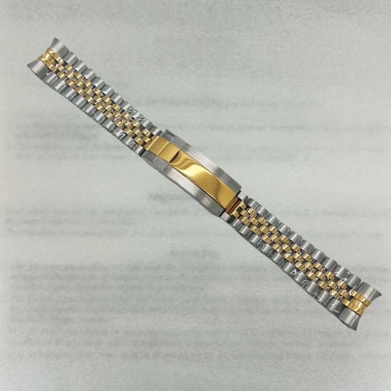 20MM Solid Bracelet 316l Stainless Steel Curved End Solid Five-Bead Glide Lock Clasp Wristband for Oyster Style Submarine GMT image 4