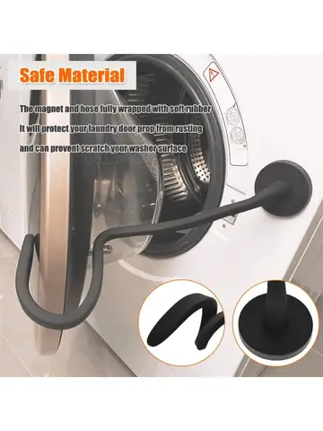 1pc Magnetic Washer Door Prop-Stabilizer for Front Load Machines-Easy-Install, Flex Design-Fits Most Washers & RV Laundry Doors