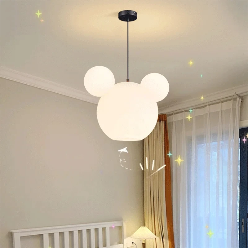

Modern Pendnat Light Minimalist Mickey Cartoon Room Home Decoration Chandelier Children's Room Girl Boy Bedroom Lamp