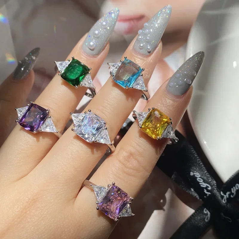 MDL مويسانيتي نمط مزاجه والبساطة انفجار تألق تقليد مويسان الدائري مطلي 18K قوس قزح لون الحلوى الدائري