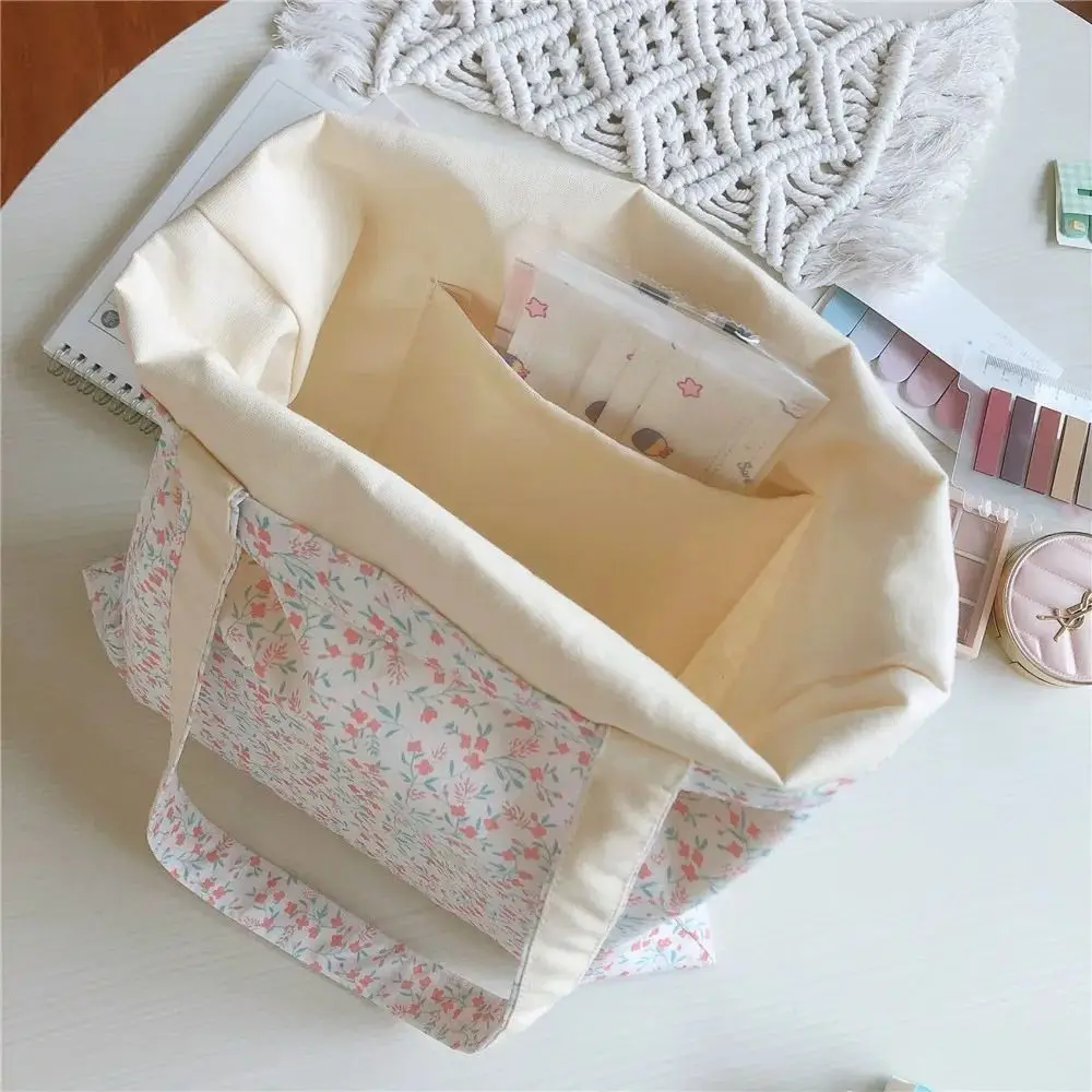 Floral Print Shoulder Bags New Reusable Eco Shopping Bag Canvas Foldable Bag Women