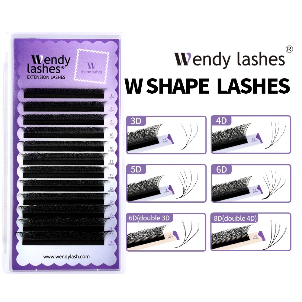 Wendy Lashes W Shape Bloom 3D/4D/5D/6D/8D Premade Volume YY Shape Fake Eyelashes Makeup Supplies High Quality Natural Cílios YY