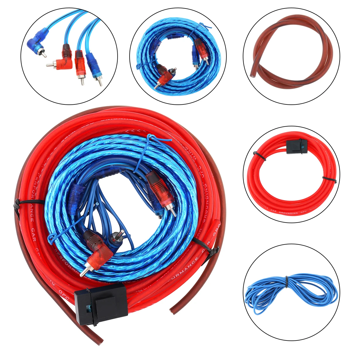 1 Set of Car Audio Wire Wiring Kit Car Speaker Woofer PVC Cables Car Power Amplifier Audio Line Power Line for Car Modification